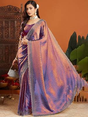 Multicolor embellished beads and stones organza heavy work saree 2