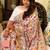 Cream ethnic motifs woven design zari pashmina banarasi saree