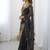 Navy blue bandhani printed embroidered saree with unstitched blouse piece