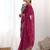 Maroon bandhani embroidered pure georgette saree with blouse