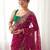 Maroon bandhani embroidered pure georgette saree with blouse