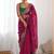 Maroon bandhani embroidered pure georgette saree with blouse