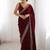 Maroon embellished embroidered silk blend heavy work saree