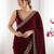 Maroon embellished embroidered silk blend heavy work saree