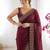 Maroon embellished embroidered silk blend heavy work saree