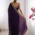 Purple embellished sequinned silk blend heavy work saree