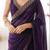 Purple embellished sequinned silk blend heavy work saree
