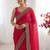 Red embellished beads and stones silk blend heavy work saree