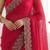 Red embellished beads and stones silk blend heavy work saree