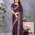 Purple embroidered border satin saree