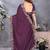 Purple embroidered border satin saree