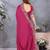 Pink embroidered border satin saree