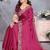 Pink embroidered border satin saree