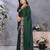 Green satin saree with embroidered border