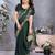 Green satin saree with embroidered border