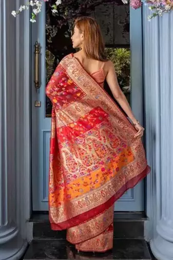 Maroon woven design zari art silk kanjeevaram saree