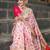 Cream floral woven design zari pashmina banarasi saree