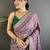 Purple woven design zari silk blend designer bandhani saree