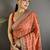 Orange woven design zari silk blend heavy work bandhani saree