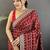 Red bandhani embroidered silk blend designer bandhani saree