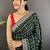 Green bandhani embroidered silk blend heavy work bandhani saree