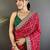Red bandhani zari silk blend bandhani saree