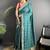 Teal woven design zari silk blend handloom bandhani saree