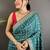 Teal woven design zari silk blend handloom bandhani saree