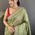 Green embellished beads and stones silk blend heavy work bandhani saree