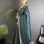 Teal embroidered silk blend heavy work bandhani saree