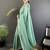 Teal ethnic motifs sequinned silk blend bandhani saree