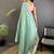 Teal ethnic motifs sequinned silk blend bandhani saree