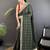 Green sequinned silk blend handloom bandhani saree