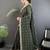 Green sequinned silk blend handloom bandhani saree