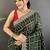 Green sequinned silk blend handloom bandhani saree