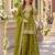 parrot green chinon readymade suit with embroidery & sequence work