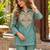 Blue silk blend readymade 2 piece set with embroidery & beads work