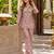 Pink silk blend readymade 2 piece set with embroidery & beads work