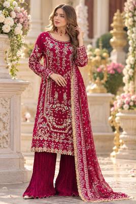 Rani georgette readymade suit with embroidery & sequence work 1