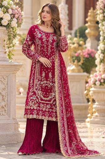 Rani georgette readymade suit with embroidery & sequence work