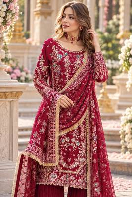 Rani georgette readymade suit with embroidery & sequence work 2