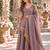 Lavender silk blend readymade suit with mirror & border work