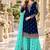 Navy&aqua georgette semi stitched suit with embroidery & sequence work