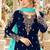 Navy&aqua georgette semi stitched suit with embroidery & sequence work