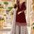 Maroon&grey georgette semi stitched suit with embroidery & sequence work