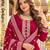 Magenta georgette semi stitched suit with embroidery & sequence work
