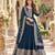 Navy georgette semi stitched suit with embroidery & sequence work