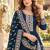 Navy georgette semi stitched suit with embroidery & sequence work