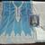 Blue organza semi stitched suit with embroidery & sequence work