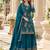 Blue chinon semi stitched suit with embroidery & sequence work